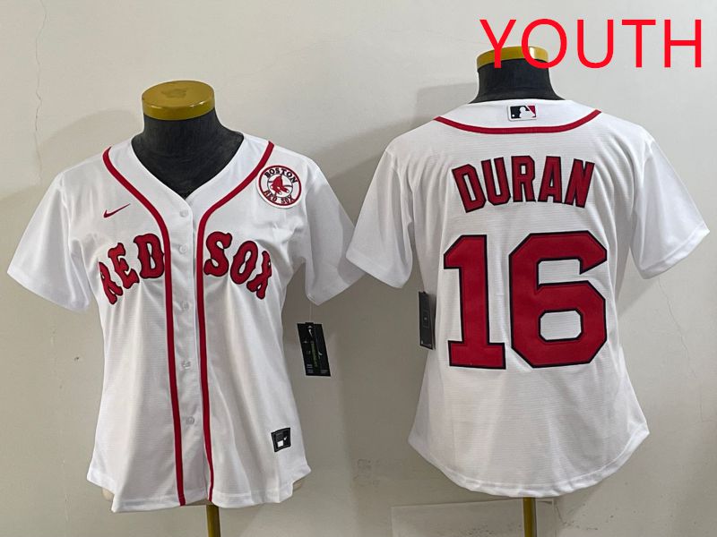 Youth 2025 Boston Red Sox #16 Duran White Game Nike MLB Jersey style 6
